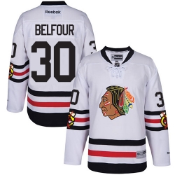 ED Belfour Reebok Chicago Blackhawks Premier White 2015 Winter Classic NHL Jersey
