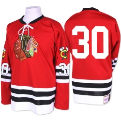 ED Belfour Mitchell and Ness Chicago Blackhawks Authentic Red 1960-61 Throwback NHL Jersey