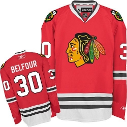 ED Belfour Reebok Chicago Blackhawks Premier Red Home NHL Jersey
