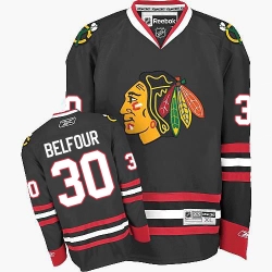 ED Belfour Reebok Chicago Blackhawks Authentic Black Third NHL Jersey