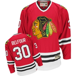 ED Belfour CCM Chicago Blackhawks Authentic Red Throwback NHL Jersey