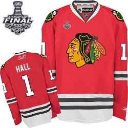 Glenn Hall Reebok Chicago Blackhawks Authentic Red Home 2015 Stanley Cup Patch NHL Jersey