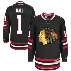 Glenn Hall Reebok Chicago Blackhawks Authentic Black 2014 Stadium Series NHL Jersey