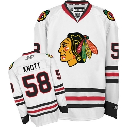 Graham Knott Reebok Chicago Blackhawks Authentic White Away NHL Jersey