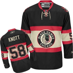 Graham Knott Reebok Chicago Blackhawks Authentic Black New Third NHL Jersey