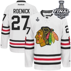 Jeremy Roenick Reebok Chicago Blackhawks Premier White 2015 Winter Classic 2015 Stanley Cup Patch NHL Jersey