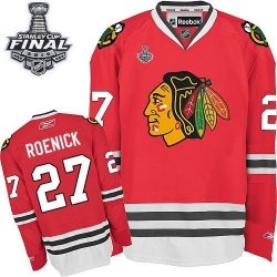 Jeremy Roenick Reebok Chicago Blackhawks Premier Red Home 2015 Stanley Cup Patch NHL Jersey
