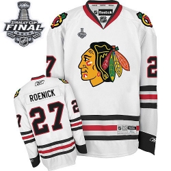 Jeremy Roenick Reebok Chicago Blackhawks Authentic White Away 2015 Stanley Cup Patch NHL Jersey