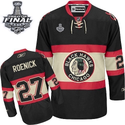 Jeremy Roenick Reebok Chicago Blackhawks Authentic Black New Third 2015 Stanley Cup Patch NHL Jersey