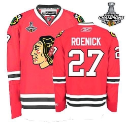 Jeremy Roenick Reebok Chicago Blackhawks Authentic Red 2013 Stanley Cup Champions NHL Jersey