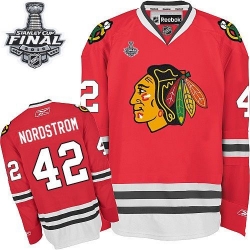 Joakim Nordstrom Reebok Chicago Blackhawks Authentic Red Home 2015 Stanley Cup Patch NHL Jersey