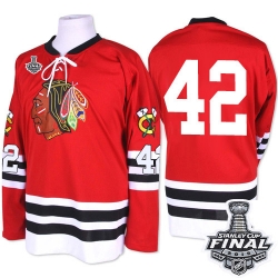 Joakim Nordstrom Mitchell and Ness Chicago Blackhawks Authentic Red 1960-61 Throwback 2015 Stanley Cup Patch NHL Jersey