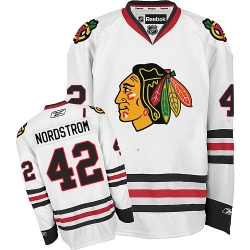 Joakim Nordstrom Reebok Chicago Blackhawks Authentic White Away NHL Jersey