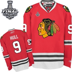 Bobby Hull Youth Reebok Chicago Blackhawks Premier Red Home 2015 Stanley Cup Patch NHL Jersey