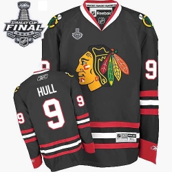 Bobby Hull Youth Reebok Chicago Blackhawks Authentic Black Third 2015 Stanley Cup Patch NHL Jersey