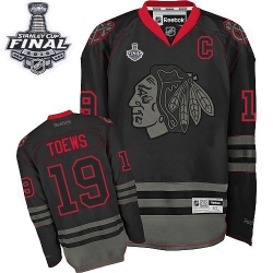 Jonathan Toews Reebok Chicago Blackhawks Premier Black Ice 2015 Stanley Cup Patch NHL Jersey