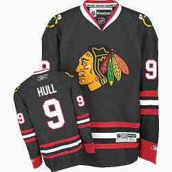 Bobby Hull Reebok Chicago Blackhawks Authentic Black Third NHL Jersey