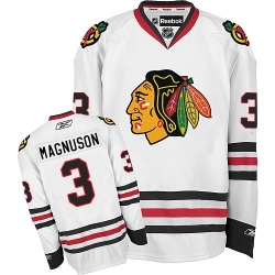 Keith Magnuson Reebok Chicago Blackhawks Authentic White Away NHL Jersey