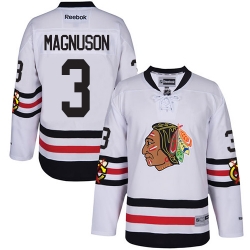 Keith Magnuson Reebok Chicago Blackhawks Authentic Red Home 2015 Stanley Cup Patch NHL Jersey