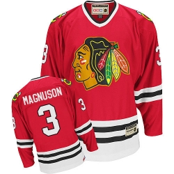 Keith Magnuson CCM Chicago Blackhawks Authentic Red Throwback NHL Jersey