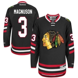 Keith Magnuson Reebok Chicago Blackhawks Authentic Black 2014 Stadium Series NHL Jersey