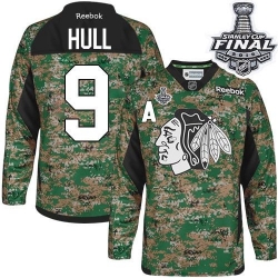 Bobby Hull Reebok Chicago Blackhawks Premier Camo Veterans Day Practice 2015 Stanley Cup Patch NHL Jersey