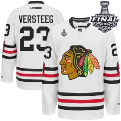 Kris Versteeg Reebok Chicago Blackhawks Authentic White 2015 Winter Classic 2015 Stanley Cup Patch NHL Jersey