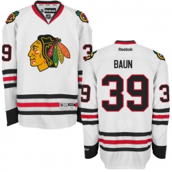 Kyle Baun Reebok Chicago Blackhawks Premier White Away Jersey