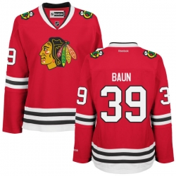 Kyle Baun Women's Reebok Chicago Blackhawks Premier Red Home Jersey