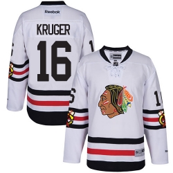 Marcus Kruger Reebok Chicago Blackhawks Premier White 2015 Winter Classic NHL Jersey