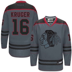 Marcus Kruger Reebok Chicago Blackhawks Premier Charcoal Cross Check Fashion NHL Jersey