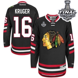 Marcus Kruger Reebok Chicago Blackhawks Premier Black 2014 Stadium Series 2015 Stanley Cup Patch NHL Jersey