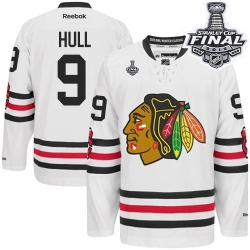 Bobby Hull Reebok Chicago Blackhawks Premier White 2015 Winter Classic 2015 Stanley Cup Patch NHL Jersey