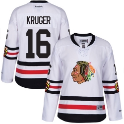 Marcus Kruger Women's Reebok Chicago Blackhawks Authentic White 2017 Winter Classic NHL Jersey