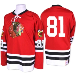 Marian Hossa Mitchell and Ness Chicago Blackhawks Authentic Red 1960-61 Throwback NHL Jersey