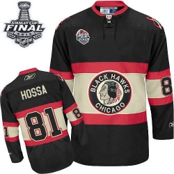 Marian Hossa Reebok Chicago Blackhawks Premier Black Winter Classic 2015 Stanley Cup Patch NHL Jersey
