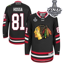 Marian Hossa Reebok Chicago Blackhawks Authentic Black 2014 Stadium Series 2015 Stanley Cup Patch NHL Jersey