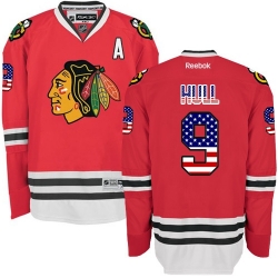 Bobby Hull Reebok Chicago Blackhawks Authentic Red USA Flag Fashion NHL Jersey