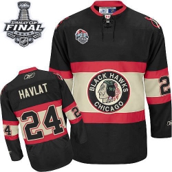 Martin Havlat Reebok Chicago Blackhawks Premier Black Winter Classic 2015 Stanley Cup Patch NHL Jersey