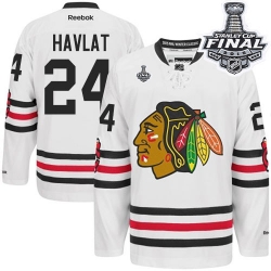 Martin Havlat Reebok Chicago Blackhawks Premier White 2015 Winter Classic 2015 Stanley Cup Patch NHL Jersey