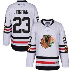 Michael Jordan Reebok Chicago Blackhawks Premier White 2015 Winter Classic NHL Jersey