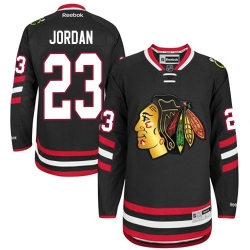 Michael Jordan Reebok Chicago Blackhawks Authentic Black 2014 Stadium Series NHL Jersey
