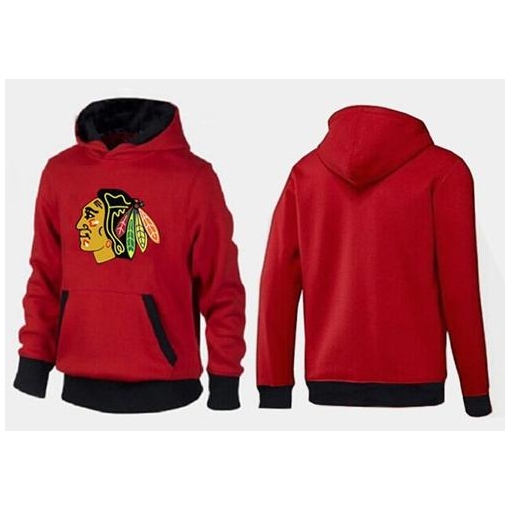 NHL Chicago Blackhawks Big & Tall Logo Pullover Hoodie - Red/Black