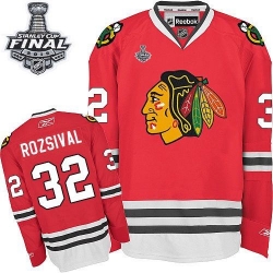 Michal Rozsival Reebok Chicago Blackhawks Authentic Red Home 2015 Stanley Cup Patch NHL Jersey