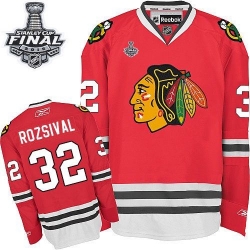 Michal Rozsival Reebok Chicago Blackhawks Premier Red Home 2015 Stanley Cup Patch NHL Jersey