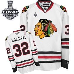 Michal Rozsival Reebok Chicago Blackhawks Authentic White Away 2015 Stanley Cup Patch NHL Jersey