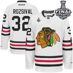 Michal Rozsival Reebok Chicago Blackhawks Premier White 2015 Winter Classic 2015 Stanley Cup Patch NHL Jersey