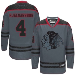 Niklas Hjalmarsson Reebok Chicago Blackhawks Premier Charcoal Cross Check Fashion NHL Jersey