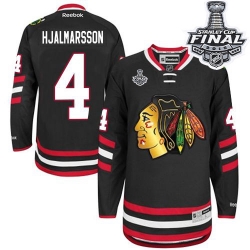 Niklas Hjalmarsson Reebok Chicago Blackhawks Authentic Black 2014 Stadium Series 2015 Stanley Cup Patch NHL Jersey