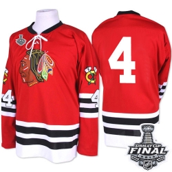 Niklas Hjalmarsson Mitchell and Ness Chicago Blackhawks Authentic Red 1960-61 Throwback 2015 Stanley Cup Patch NHL Jersey